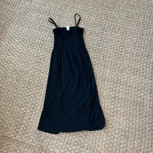 Black Smocked Maxi Dress with Spaghetti Straps